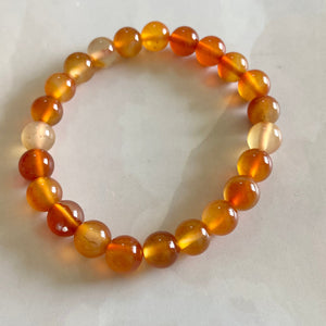 Orange Carnelian Bead Bracelet | Opportunities & Courage