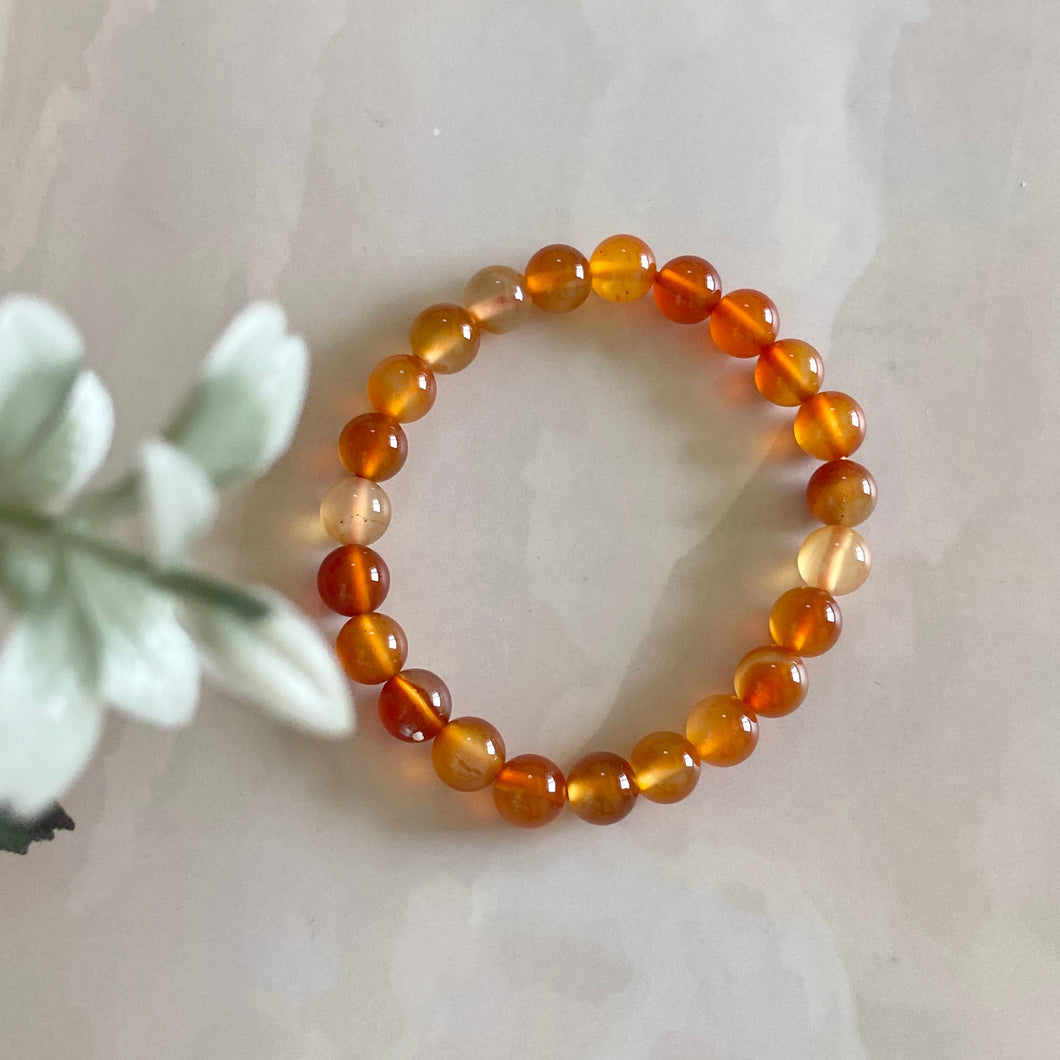 Orange Carnelian Bead Bracelet | Opportunities & Courage