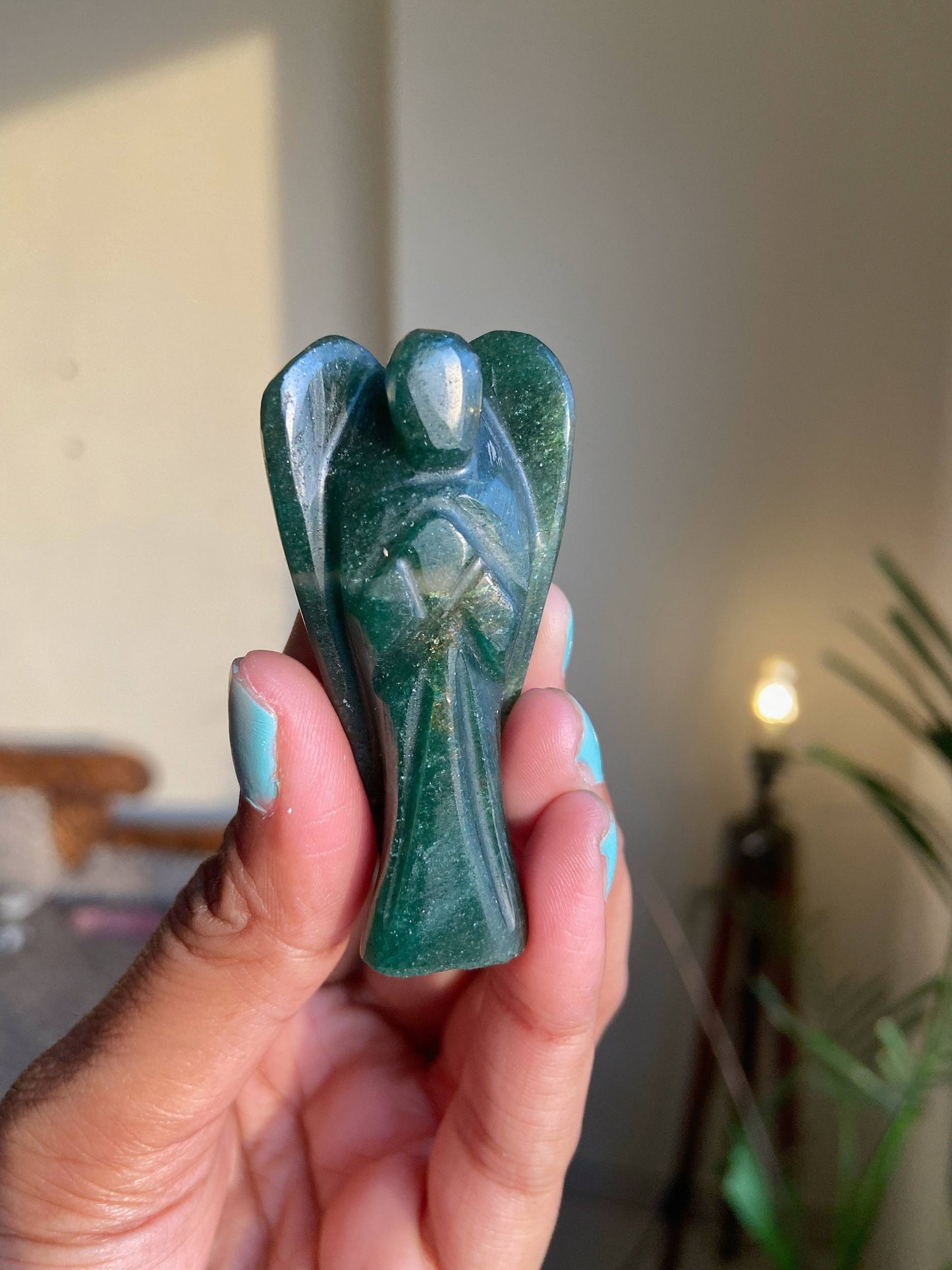 Green Jade Angel Carving