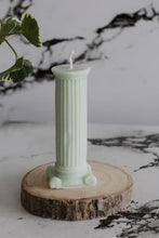 Load image into Gallery viewer, Green Roman Column Soy Candle
