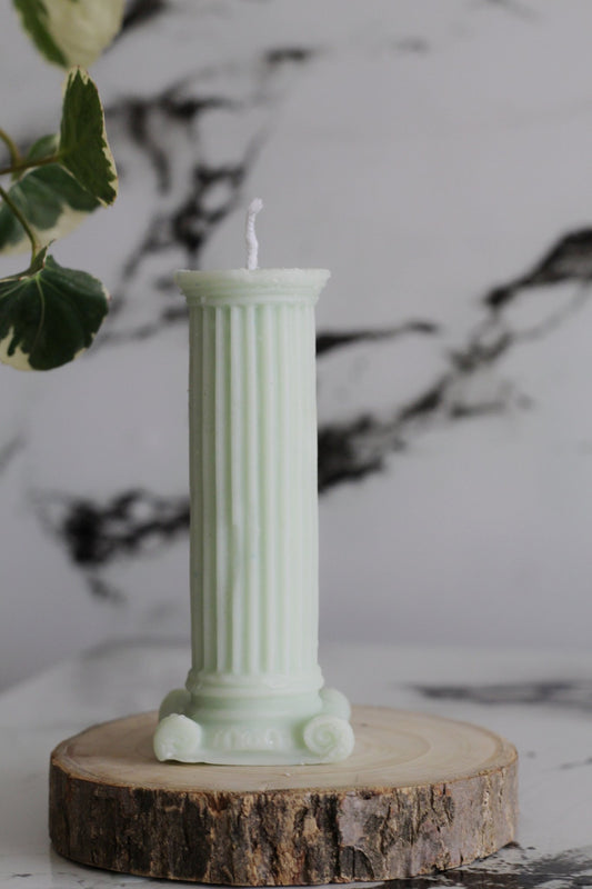 Green Roman Column Soy Candle