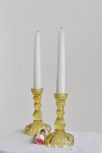 Load image into Gallery viewer, Yellow Vintage Glass Candle Holder
