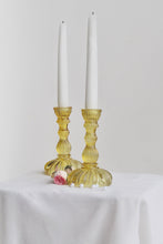 Load image into Gallery viewer, Yellow Vintage Glass Candle Holder
