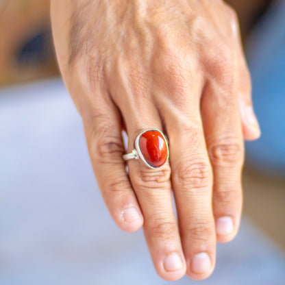 Red Jasper fine Silver Ring | Healing & Grounding