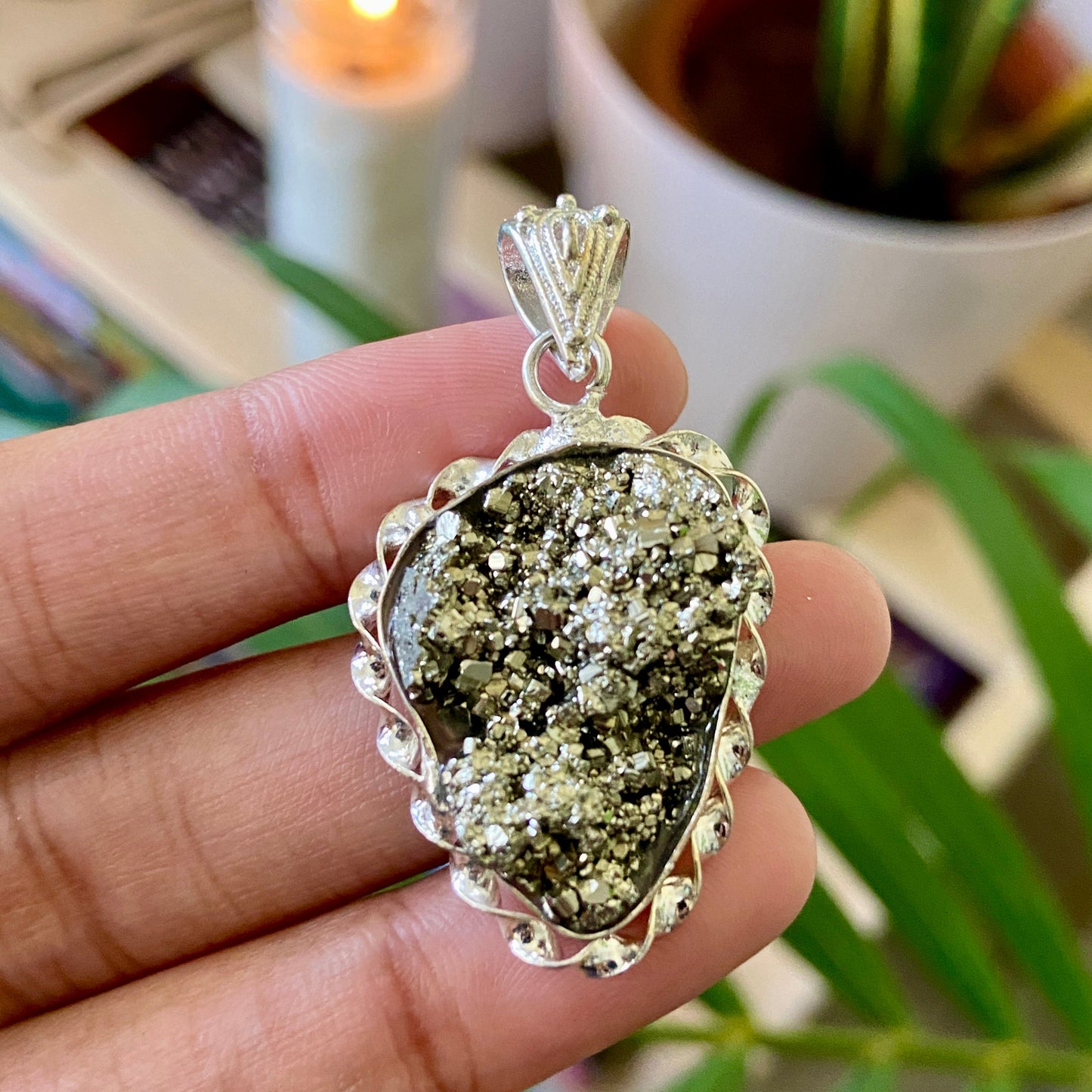 Raw Pyrite Cluster (Peruvian) Pendant