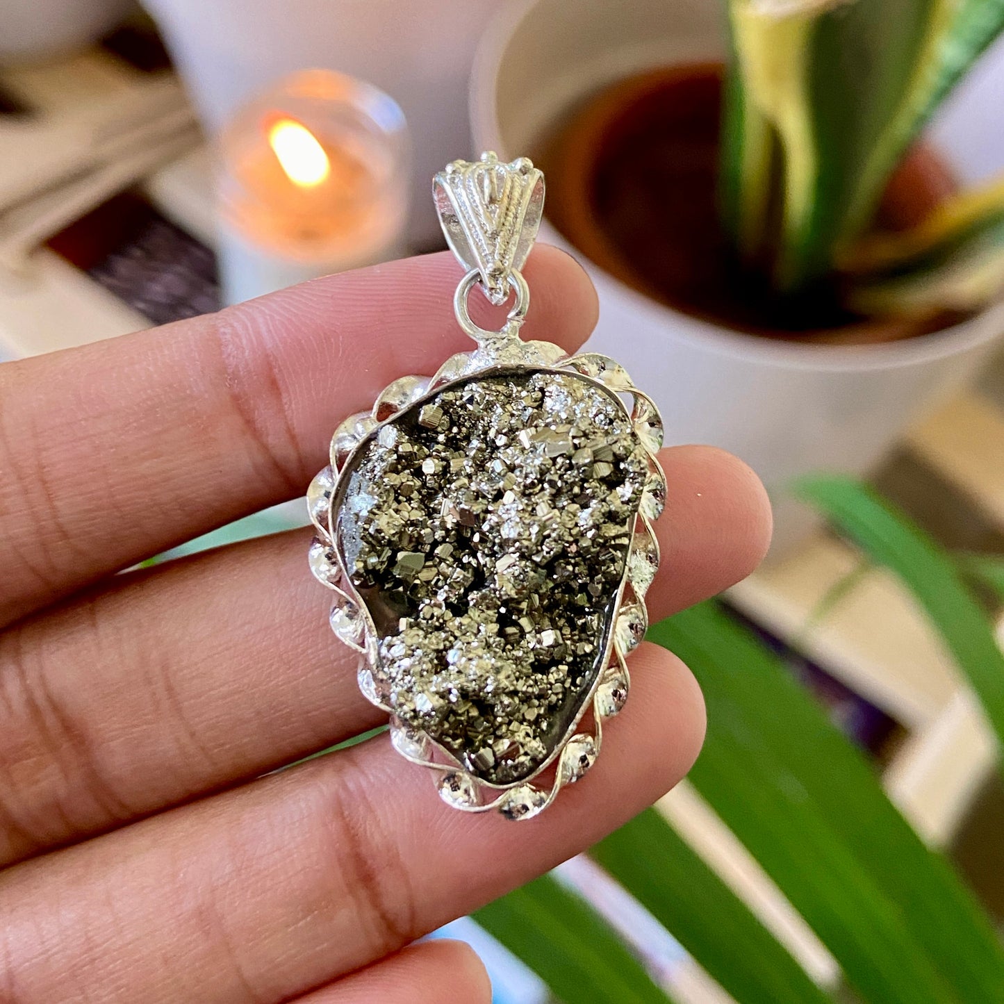 Raw Pyrite Cluster (Peruvian) Pendant