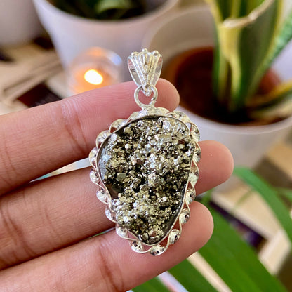 Raw Pyrite Cluster (Peruvian) Pendant