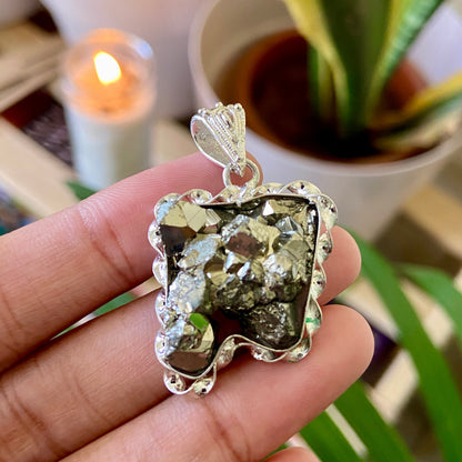 Raw Pyrite Cluster (Peruvian) Pendant