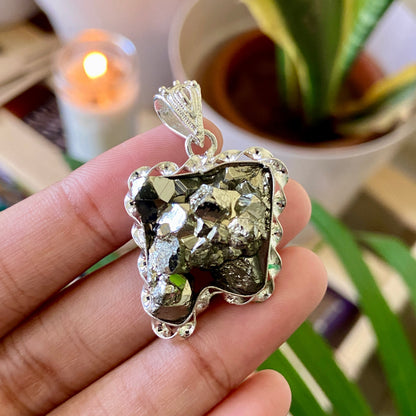 Raw Pyrite Cluster (Peruvian) Pendant