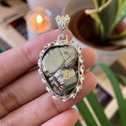 Raw Pyrite Cluster (Peruvian) Pendant