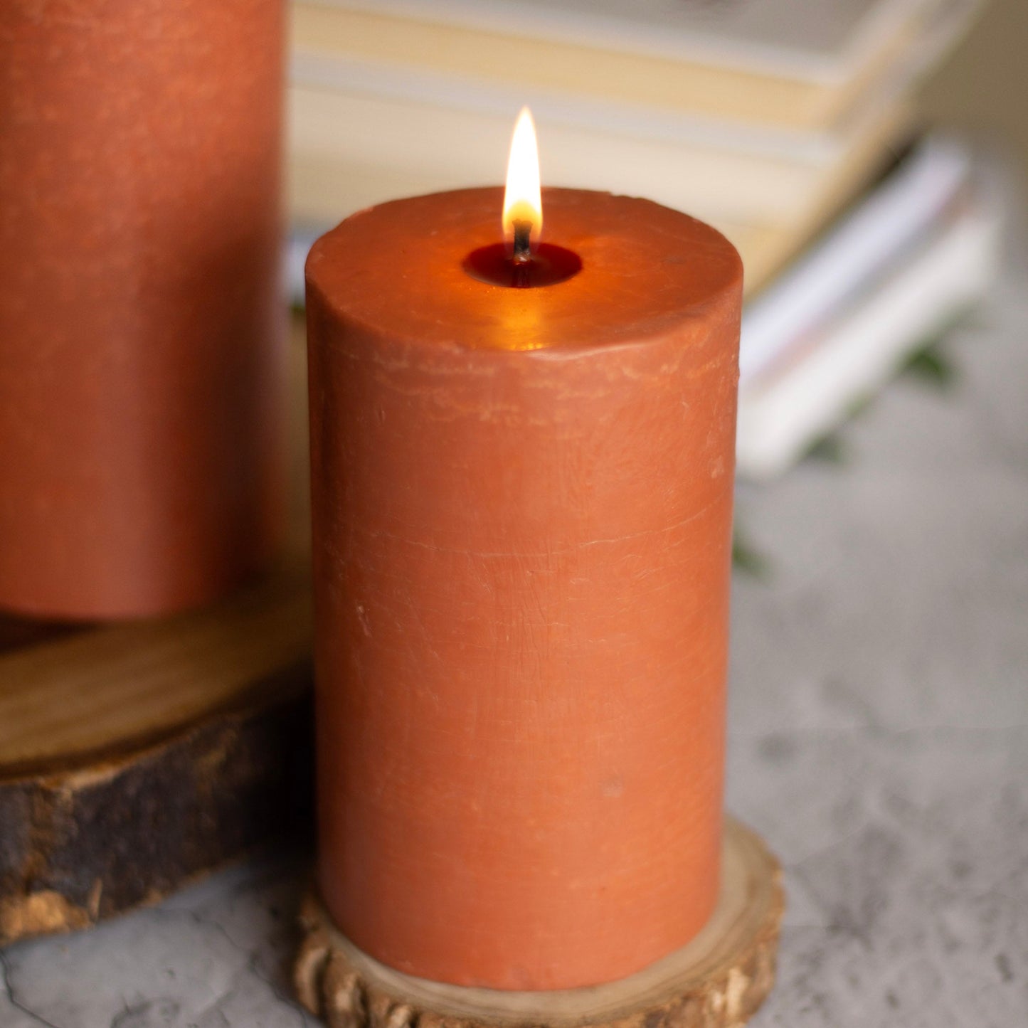 Brown Pillar Unscented Soy Candle