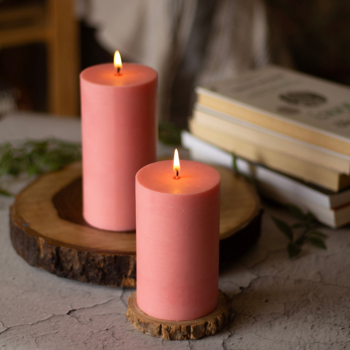 Pink Pillar Unscented Soy Candle