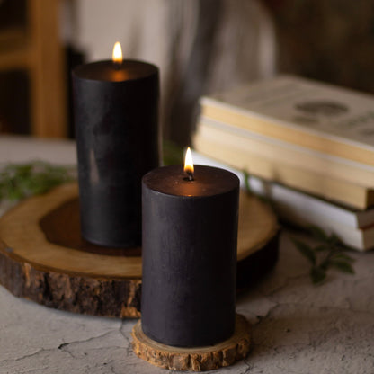 Black Pillar Unscented Soy Candle