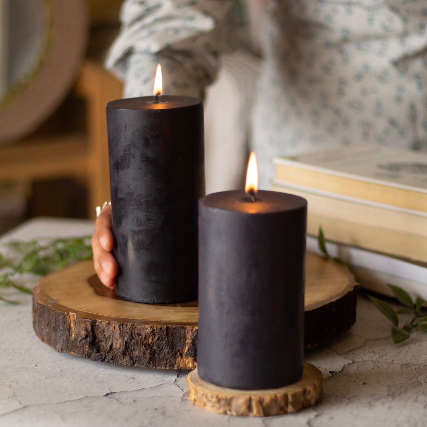 Black Pillar Unscented Soy Candle