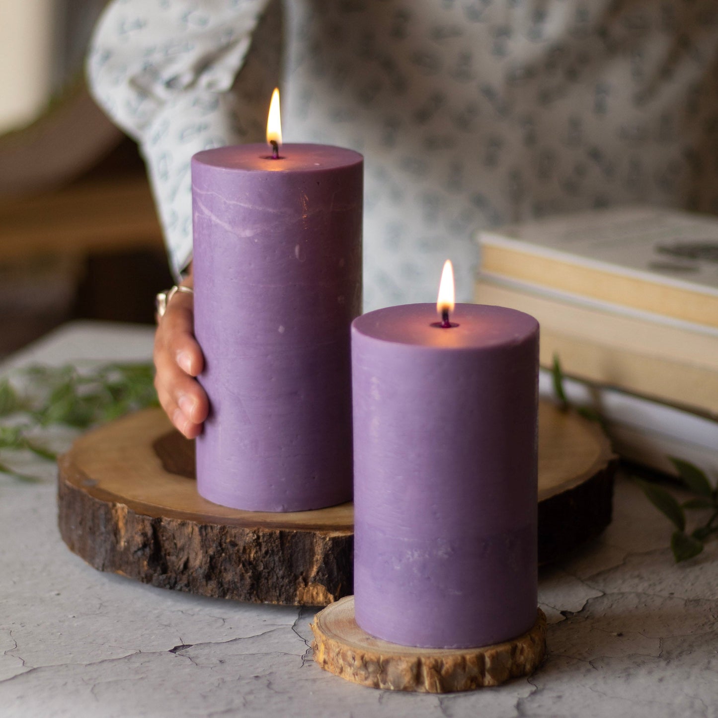 Lavender Pillar Unscented Soy Candle