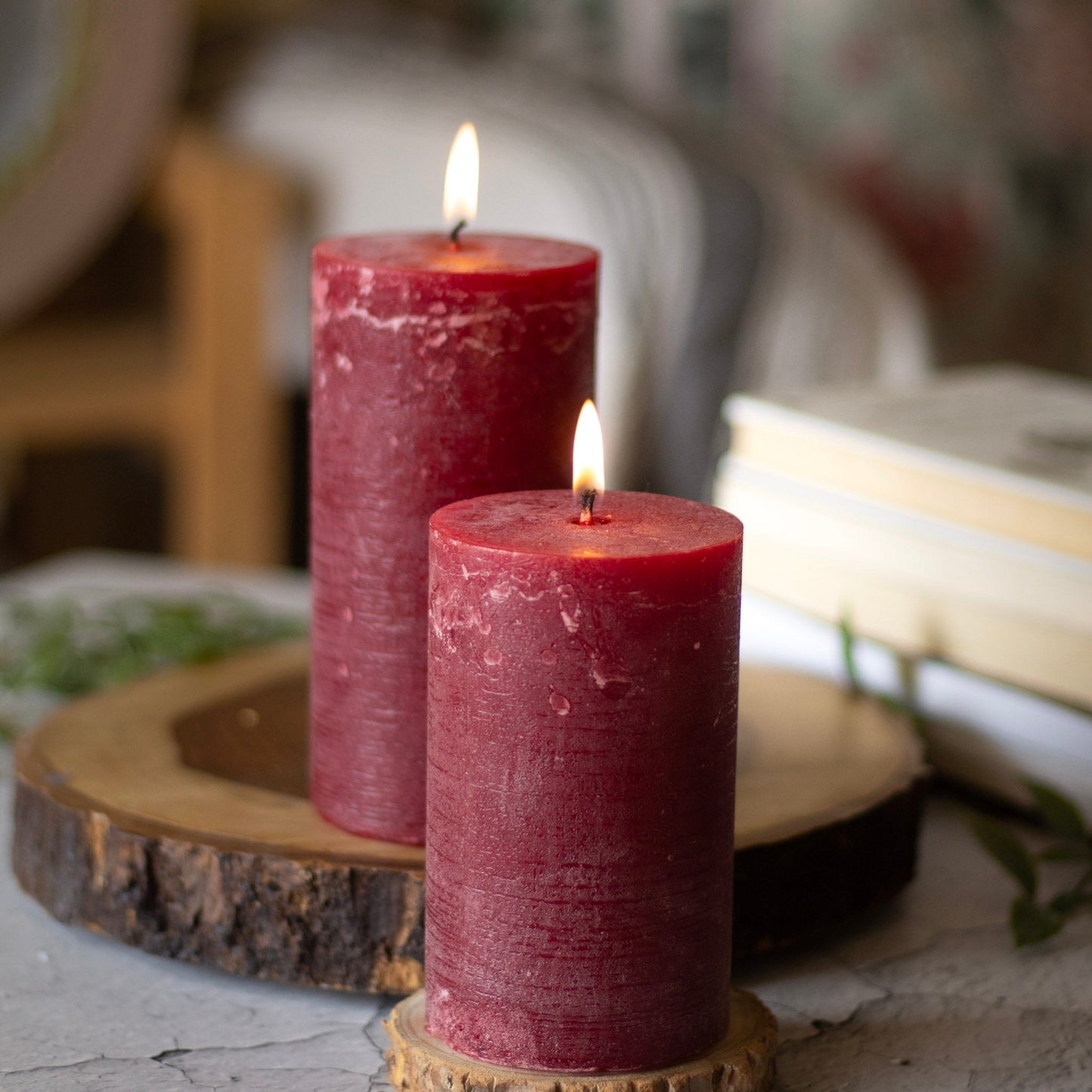 Red Pillar Unscented Paraffin Candle