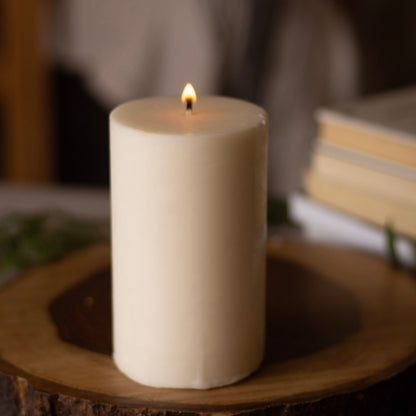 White Pillar Unscented Soy Candle