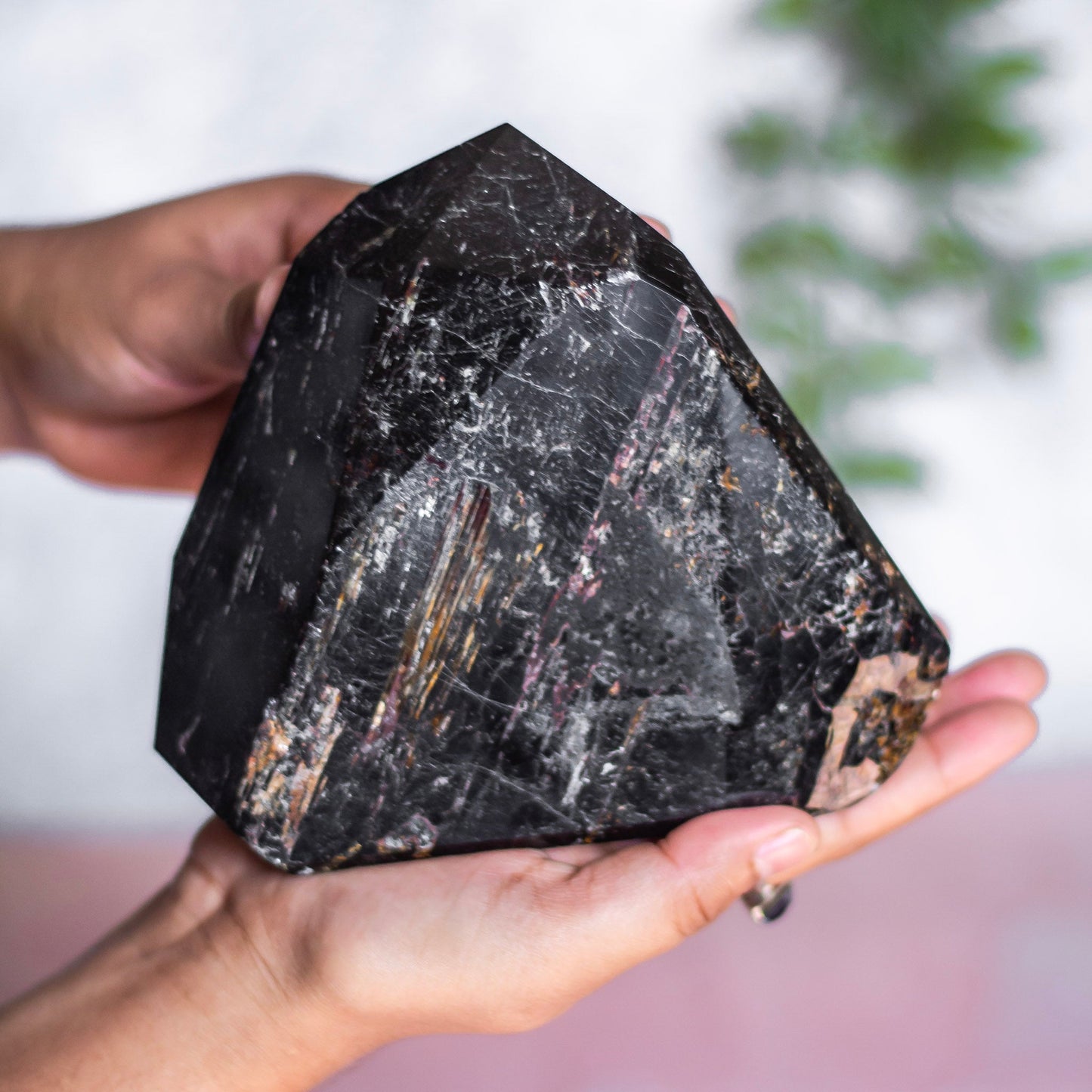 Black Tourmaline Irregular Towers | Mica Inclusion - 1800 Gm | Stone of Protection