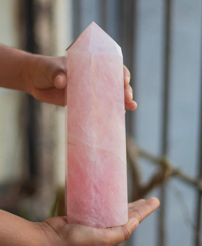 Rose Quartz Tower - 1843 Gm | Promotes Love & Self Love