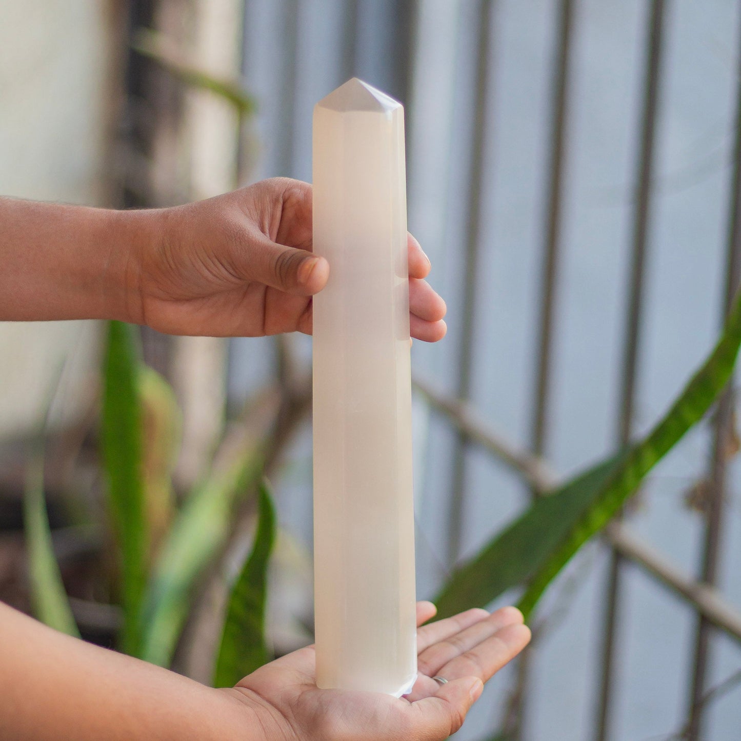 Selenite XXL Tower (Satin Spar Selenite) - 630 Gm | Stone for Spiritual work & Cleansing