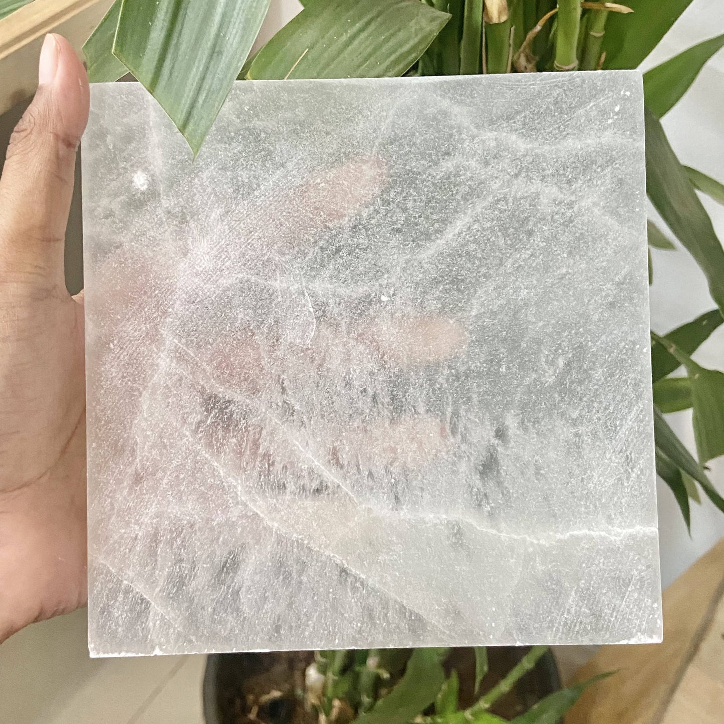 Selenite Square Crystal Charging Plate