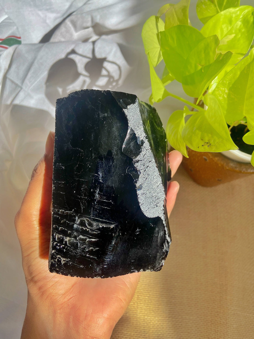 Black Obsidian Raw Stone - 750 Gm