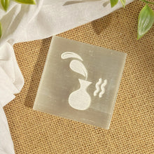 Load image into Gallery viewer, Aquarius Zodiac Carved Selenite Plate - 3 Inches
