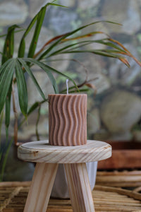 Irregular Pillar Soy Candle - Light Brown