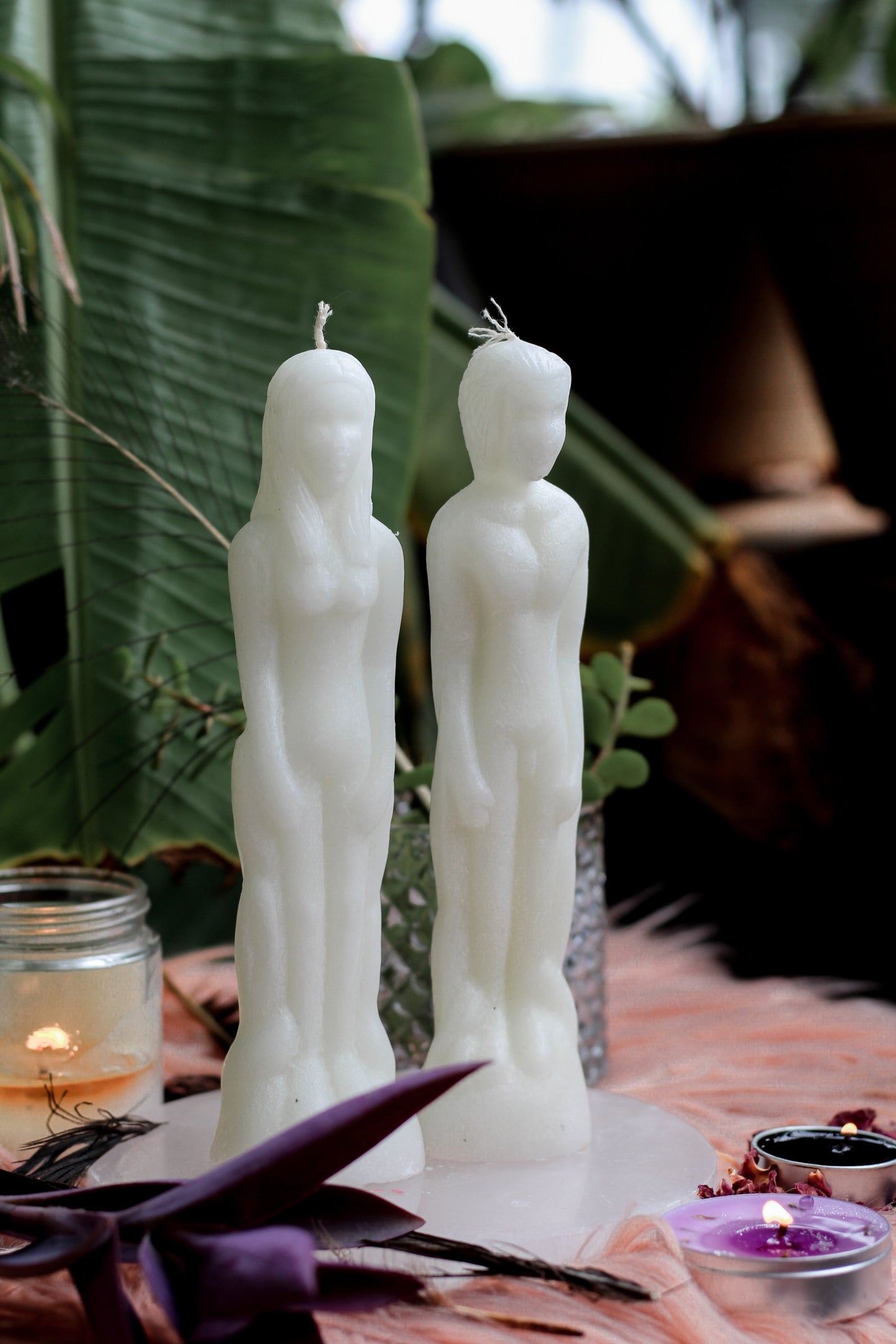 White Female & Male combo Candle