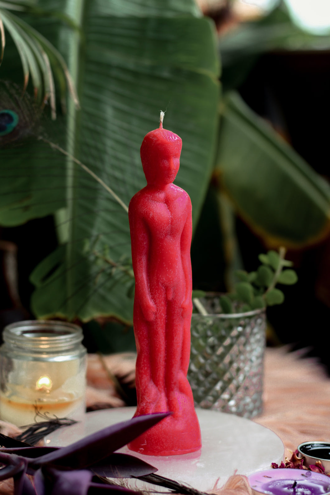 Red Male Figurine Candle
