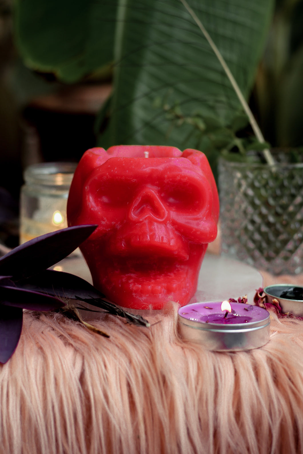 Red Skull Candle