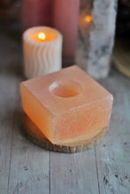 Load image into Gallery viewer, Orange Selenite Square Candle Holder
