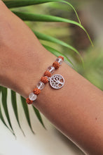 Load image into Gallery viewer, Clear quartz and Rudraksh with Tree of Life Charm Rakhi
