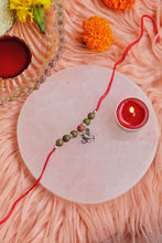 Load image into Gallery viewer, Unakite Rakhi with Ganesh Head Charm
