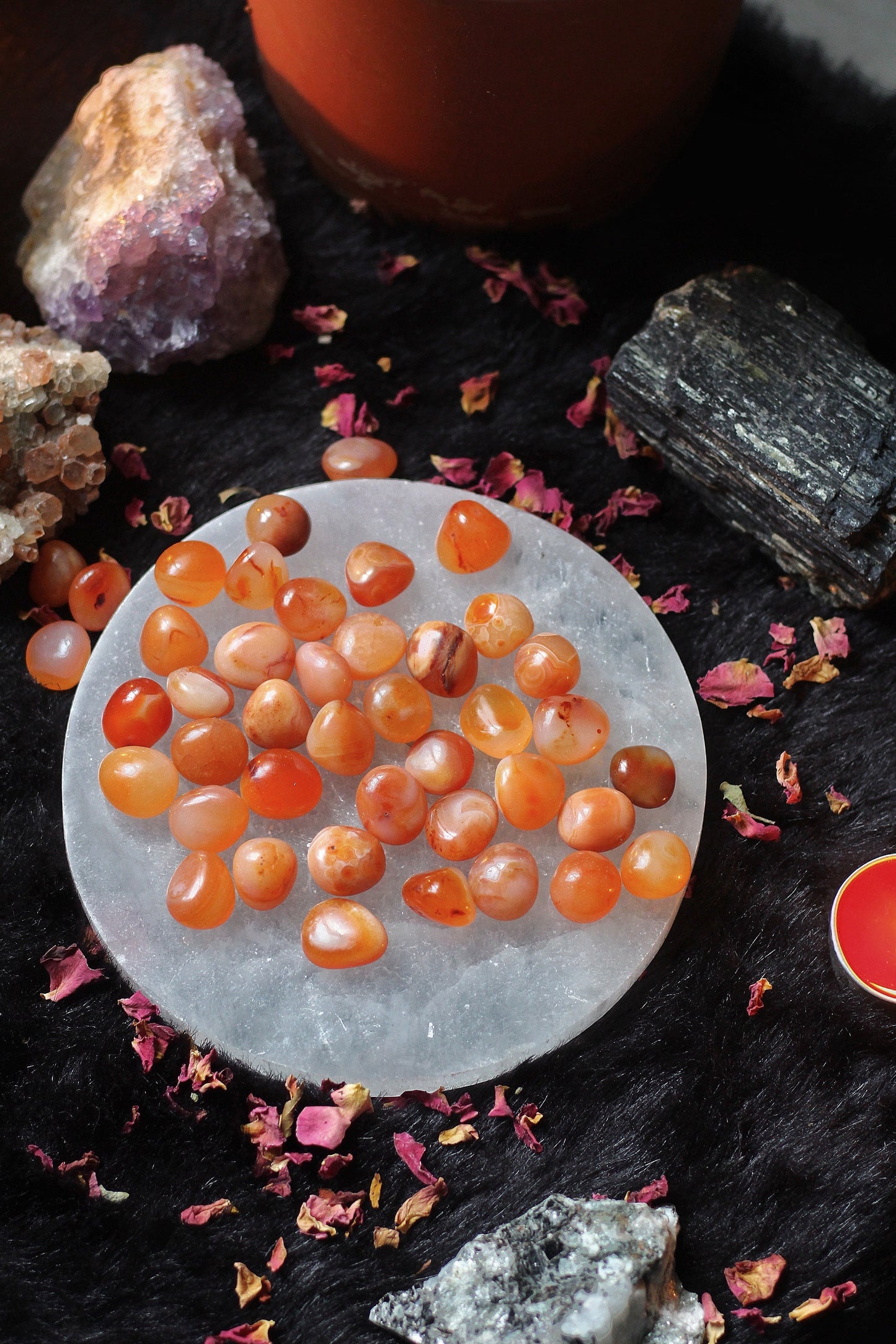 Orange Carnelian Tumble - Pack of 3 Small Stones