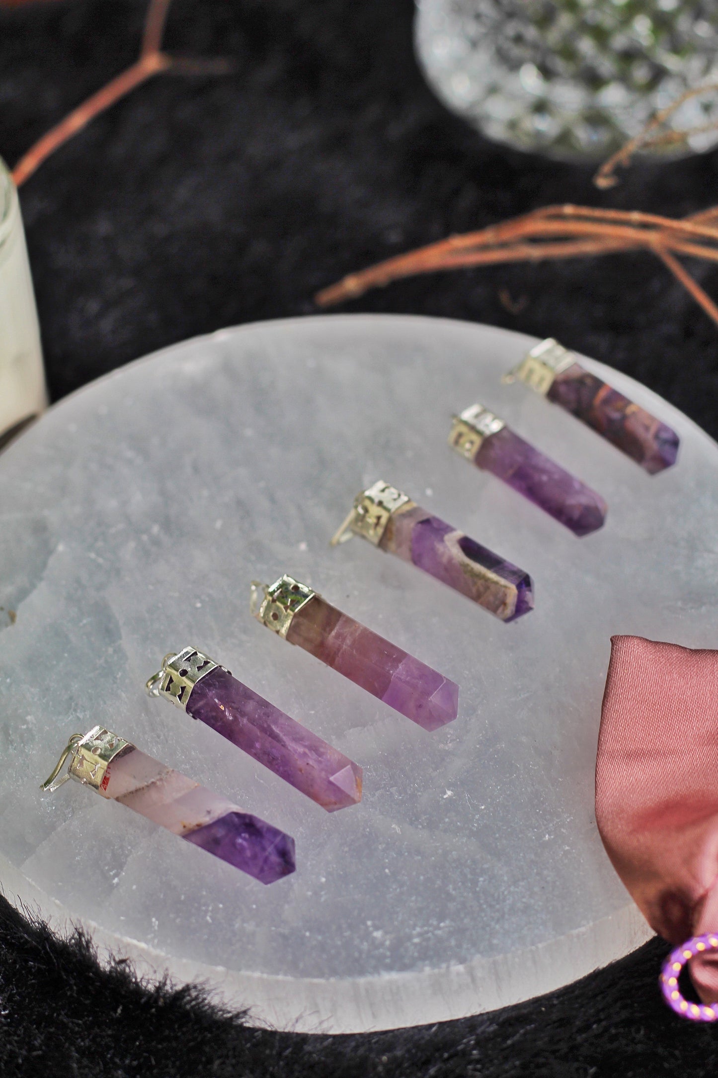 Amethyst Pencil Pendant - 1 Piece