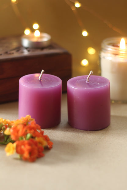Lilith Small Purple Pillar Candle - 2 Inch Pack of 2