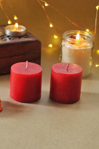 Lilith Small Red Pillar Candle - 2 Inch Pack of 2