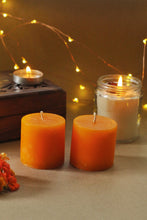 Load image into Gallery viewer, Lilith Small Orange Pillar Candle - 2 Inch Pack of 2
