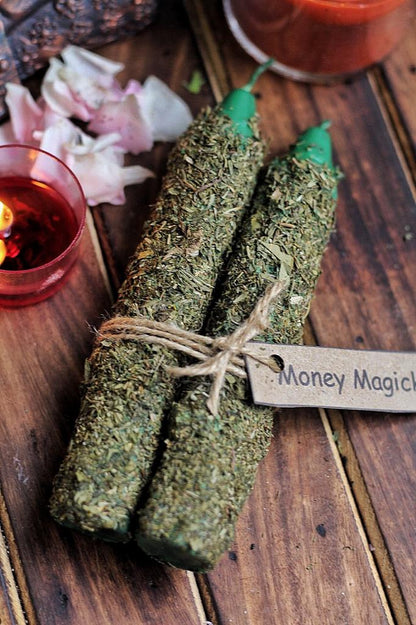 Money Magick Spell Candles - Set of 2