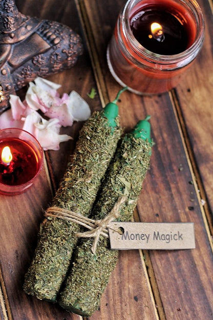 Money Magick Spell Candles - Set of 2