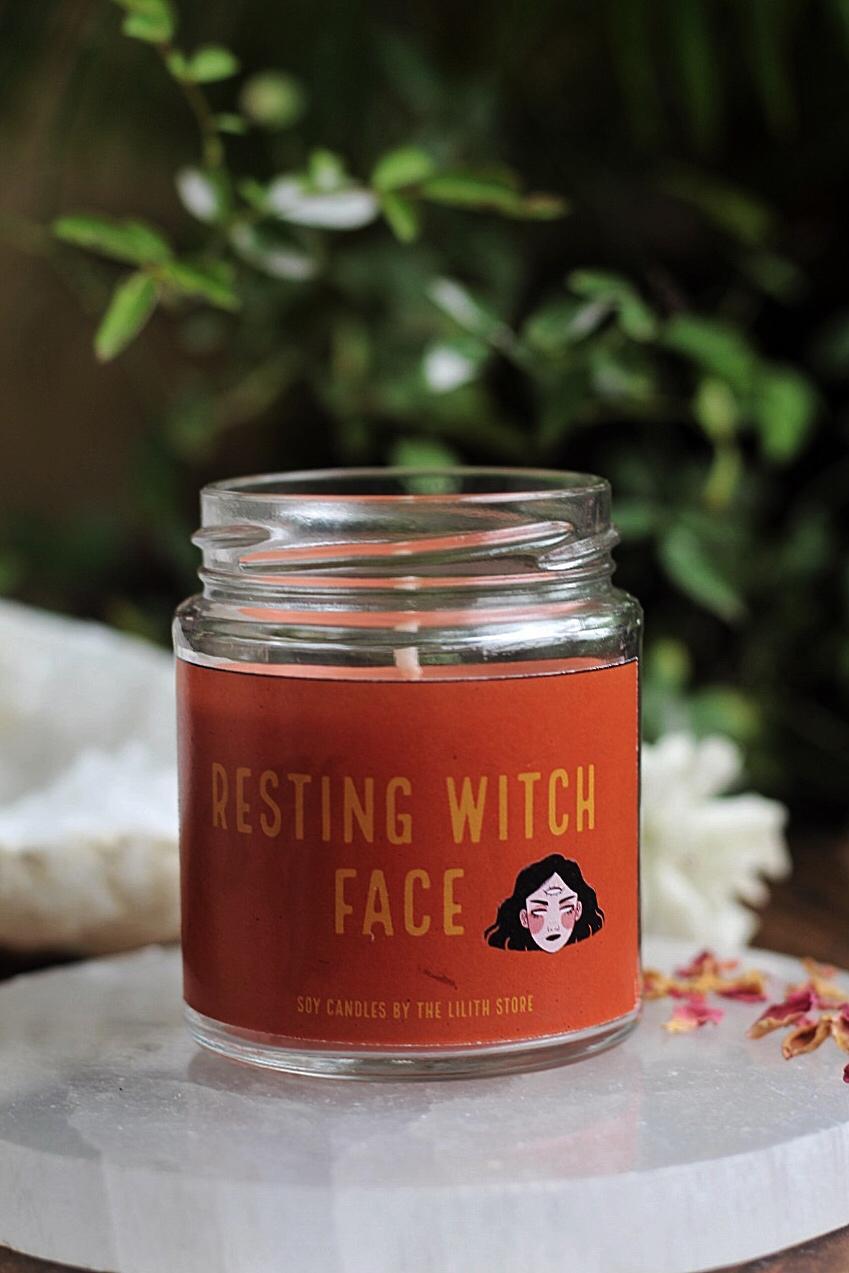 Resting Witch Face Soy Candle - 100 g