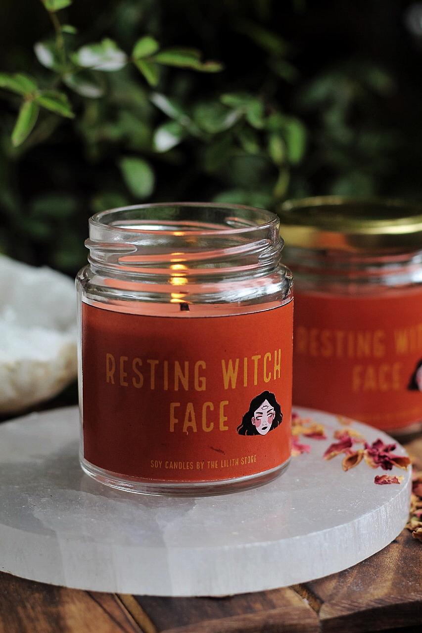 Resting Witch Face Soy Candle - 100 g