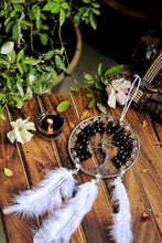 Load image into Gallery viewer, Black and White Tree Life Symbol Dream Catcher
