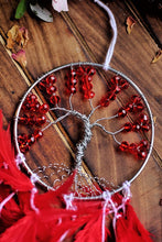 Load image into Gallery viewer, Red Tree Life Symbol Dream Catcher
