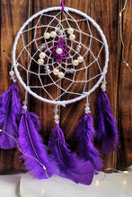 Load image into Gallery viewer, Purple Dream Catcher with Pearl Work
