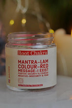 Load image into Gallery viewer, Root Chakra Scented Candle with Crystal Tumble - Soy Wax - 100 g
