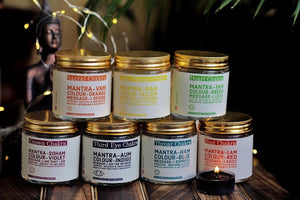 Seven Chakra Scented Candle with Crystal - Set of 7 Soy Candle - 100 g