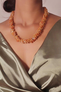Orange Carnelian Chips Necklace | Crystal  Jewellery | Gift for Her