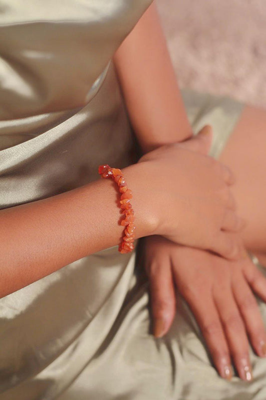 Orange Carnelian Chips Bracelet